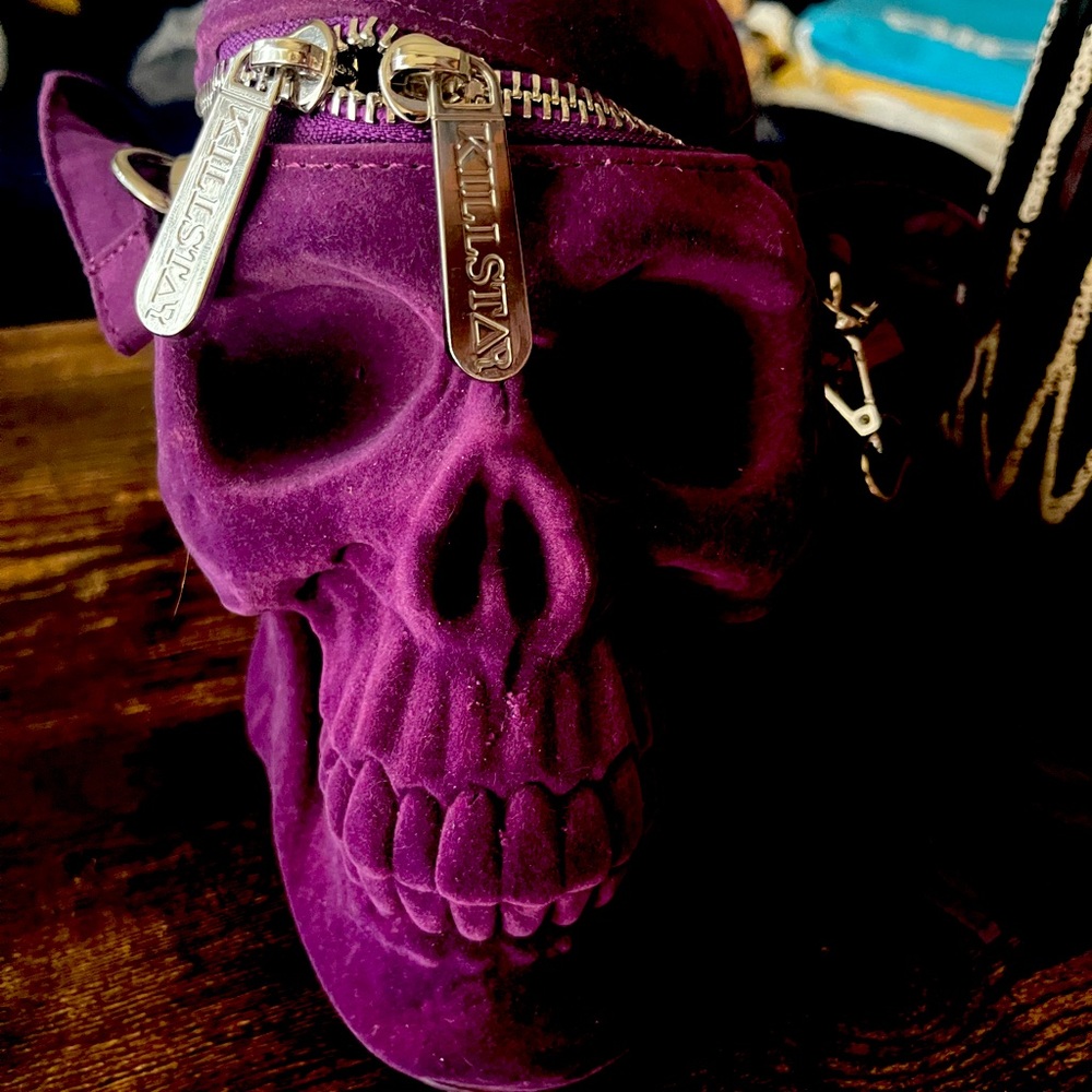 KILLSTAR Skull Bag with Adjustable Strap, Zip Enclosure